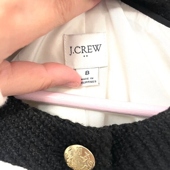 NWT J Crew Factory Black and White Tweed Lady  Jacket Size 8 BS928 - Picture 3 of 7